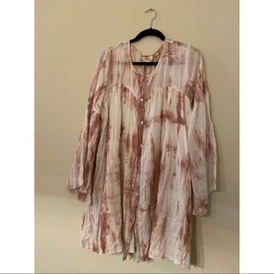Boho Tie-Dye Long Sleeve Dress